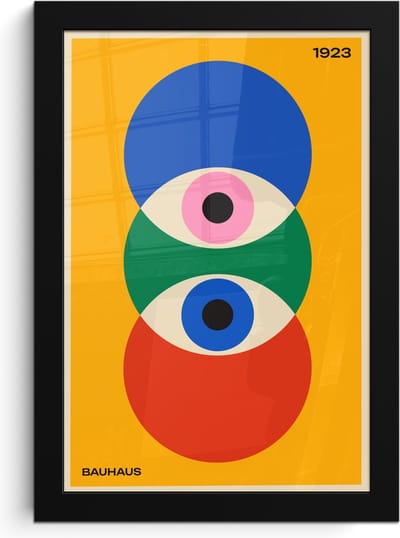Poster in lijst - Fotolijst 20x30 cm - Posters - Bauhaus - Abstract - Vintage - Kunst - Art - Posterlijst zwart - Decoratie - Wanddecoratie woonkamer - Muurdecoratie slaapkamer