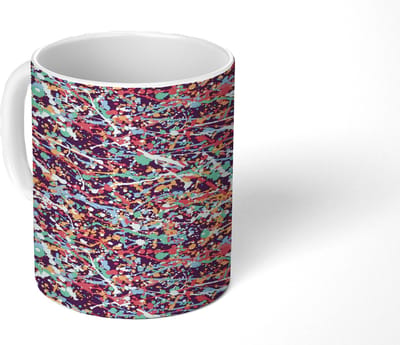 Mok - Koffiemok - Spat - Abstract - Waterverf - Multi - Mokken - 350 ML - Beker - Koffiemokken - Theemok