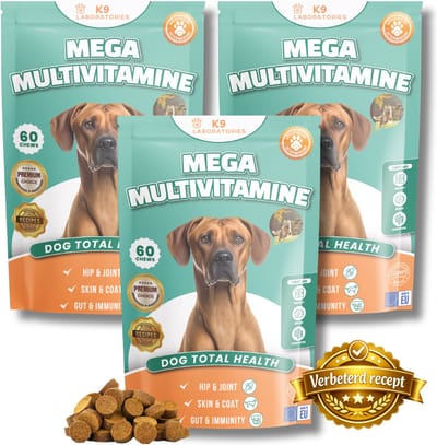 K9 Laboratories Multivitamine Hond - Supplement Hond - Hondensnoepjes - Gezonde Hondensnacks - 180 stuks - 10 in 1 Vitamine - Weerstand Hond - Ondersteunt het Immuunsysteem - Senior