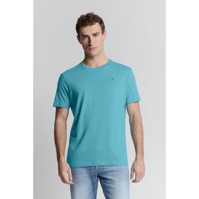 No Excess T-shirt Crewneck Solid Basic Seablue Maat: S | Basic T-Shirts Outlet | Heren | Blauw
