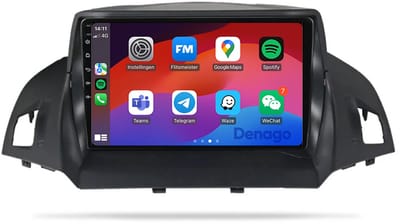 CarPlay autoradio geschikt voor Ford Kuga (2013 t/m 2017) | 9 inch | Android 13 | Draadloos Apple CarPlay & Android Auto | 2GB + 32GB | QuadCore processor | Denago DNG-A87 | 2025 model | 2013 2014 2015 2016 2017 | Bluetooth & Wifi