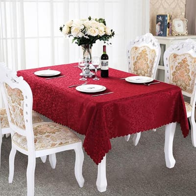 Tafelkleed Rechthoekig Haakwerk Ambacht Jacquard Tafelkleden Luxe Elegante Moderne Tafelhoes Voor Eettafel Beschermhoes 1.6x2m wijnrode kleur