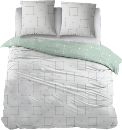 Snoozing Gemma Dekbedovertrek - Tweepersoons - 200x200/220 cm - Groen