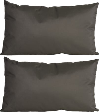 2x stuks bank/Sier kussens voor binnen en buiten in de kleur antraciet grijs 30 x 50 cm - Tuin/huis kussens