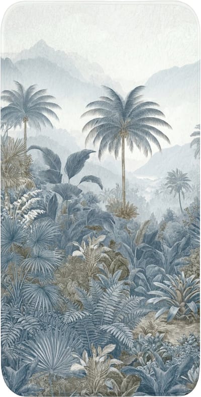 WC mat 60x120 cm - Antislip - Jungle - Landschap - Blauw - Toiletmat - Vloermat - Douchemat - Toilet tapijt - Toiletmatten
