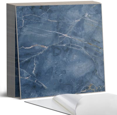 Coloray Plaktegels - Natuursteenpatroon Portugese Tegels - 30 cm x 30 cm - Marine Plaktegels - 9 stuks - Vierkant PVC Tegels - Plaktegels Keuken - Zelfklevende Vloertegels - Vinyl Tegels - Zelfklevende Tegels