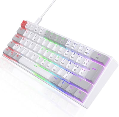 Compact Mechanisch Toetsenbord voor Gaming - 60% Mini Toetsenbord met LED Achtergrondverlichting en Ergonomische Ontwerp