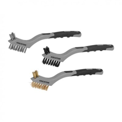 Kreator Schuurborstel KRTH50101 - 3 staalborstels, 25 mm x 10 mm met antislip handvat