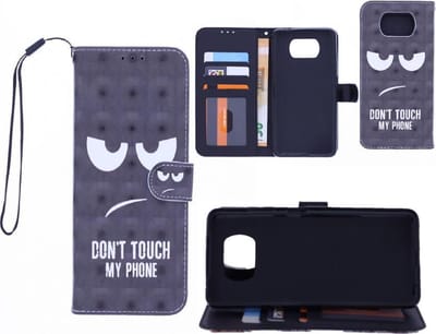 Bookcase Geschikt voor: Nokia 1.4 hoesje met print - Don't Touch My Phone 3D