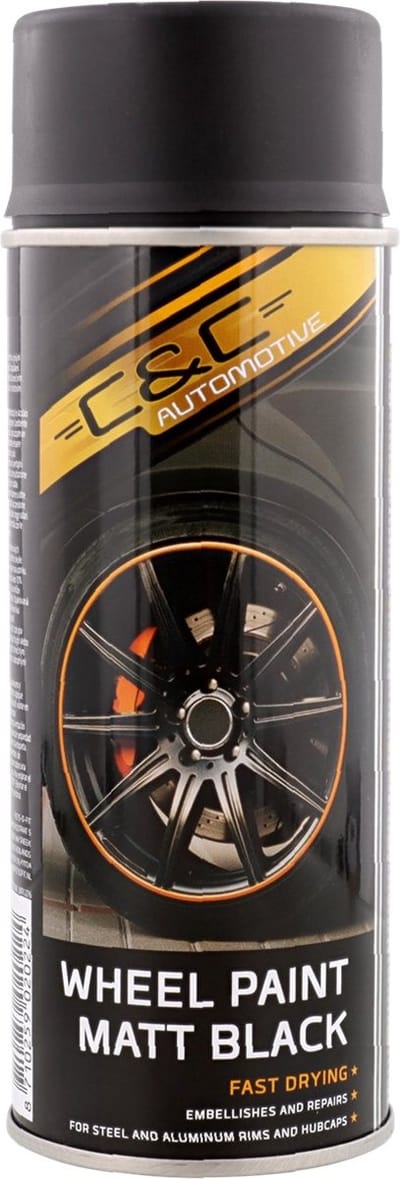 C&C velgen - spuitverf - 400 ml  - Verfraait en herstelt - voor stalen en aluminium velgen en wieldoppen