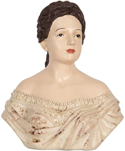 Clayre & Eef Decoratie Beeld Vrouw 18x11x21 cm Beige Kunststof