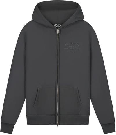 Malelions permanent vacation zip hoodie in de kleur grijs.