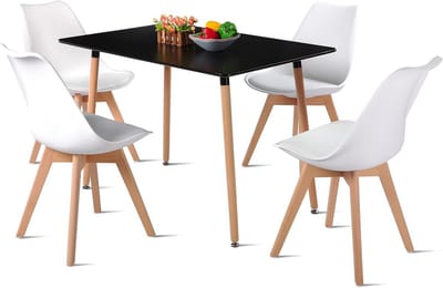 Eetkamerset Rechthoekige Tafel met 4 Scandinavische Stoelen