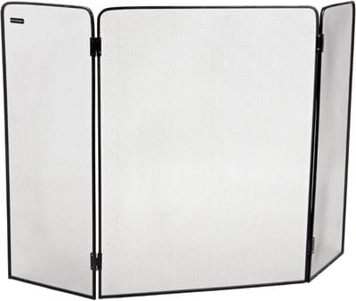 Nexvo® Openhaard scherm - Haardscherm – Vonkenscherm 3 Delig - Kachelhek - Zwart - 67cm x 1cm x 1cm