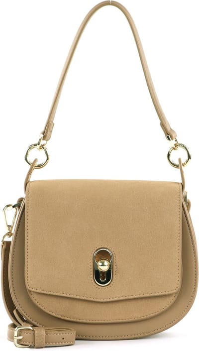 SEIDENFELT MANUFAKTUR Schoudertas SFM213 Small Saddle Bag Sweet Toffee / Gold Bruine