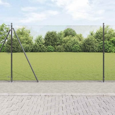 vidaXL - gelast - draadhek - met - betonnen - voetstuk - 10 - x - 1,4 - m - Grijs - Mesh