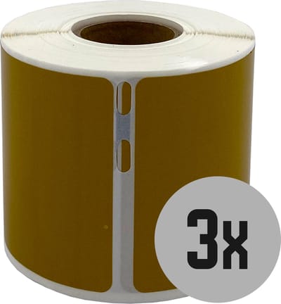 DULA Dymo kompatible Etiketten, S0722430 99014, 101 mm x 54 mm, Gold, Permanent, 3 Rollen, 220 Etiketten pro Rolle