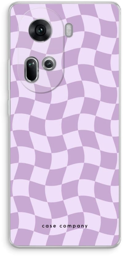 Case Company® - Hoesje geschikt voor Oppo Reno 11 hoesje - Grid Paars - Soft Cover Telefoonhoesje - Bescherming aan alle Kanten en Schermrand