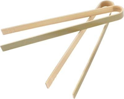 Mini Bamboe Tang - Toast Tang - Hapjes Serveren - Duurzaam Materiaal - 100 Stuks - Lichtbruin