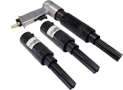 TRUTZHOLM Perslucht Naaldscaler Set met 2x Extra Vervangingskop - Heavy Duty Naaldpistool - Pneumatische Roestverwijderaar