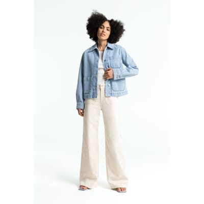 Kings Of Indigo Jane Sailor Eco Recycled Ecru Size: W24L32 | Wide-Leg & Flared Pants Outlet | Dames | Ecru