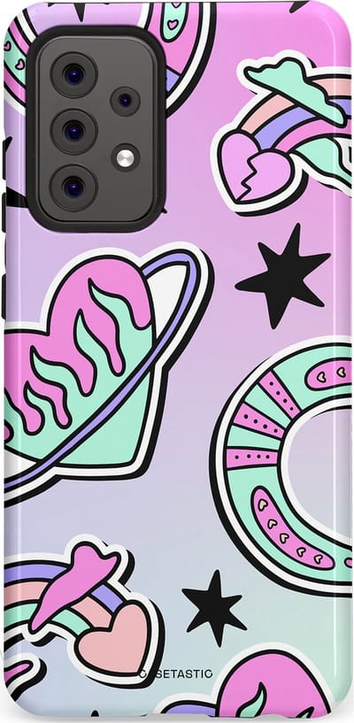 Casetastic Hoesje Geschikt voor Samsung A52 (4G/5G/s) - Stijlvolle Beschermende Duo-layer Case - Paarse Droomwereld