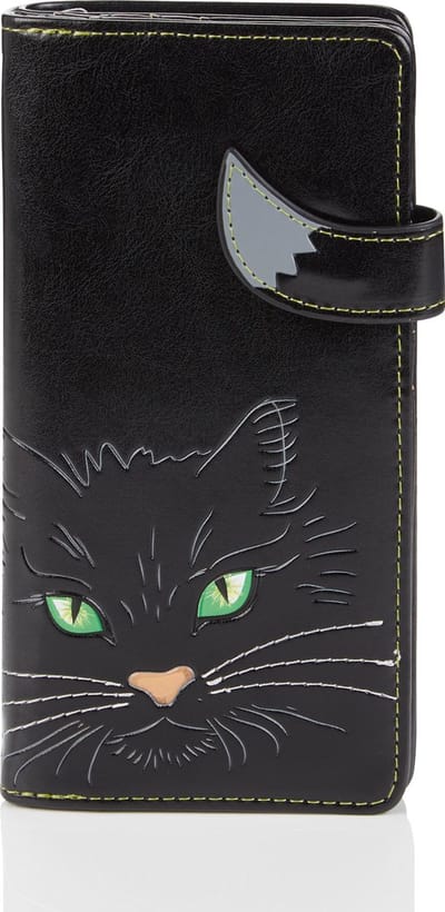 Shagwear Portemonnee Dames - Pasjeshouder - Portefeuille Dames - Kunstleer - Fluffy Cat (0553Z)