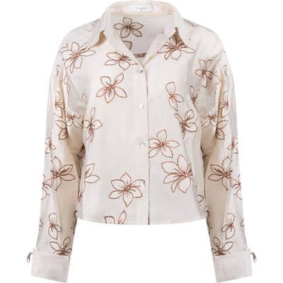 Nukus - Blouse Zand Nukus Bailey Blouse Flower Blouse Zand Nkf02118