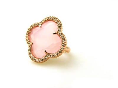 model Fiori gezet ring in zilver roze verguld roos