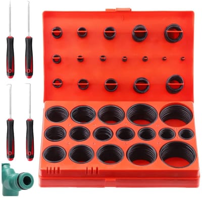 423-delige Universele Rubber O-Ringen Set met Korte Haak voor Nitril Rubber O-Ringen voor Loodgieterswerk, Auto en Kraanreparatie