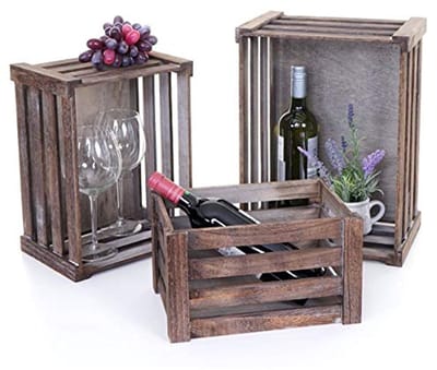 Set van 3 Houten Kisten in Shabby Look - Decoratiekist en Opbergkist