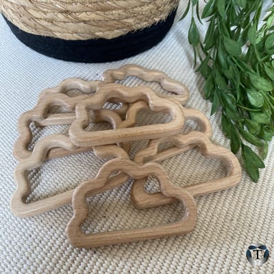 Houten Bijtring | Wolk | Hout | Dieren | Hobby | DIY | Ringen | Kralen | Baby Shower | Kinderkamer | Fopspeen | Baby Mobiel | Cadeau idee | Doe het zelf | Baby | 100%  Onbewerkt | TheOldOmen |
