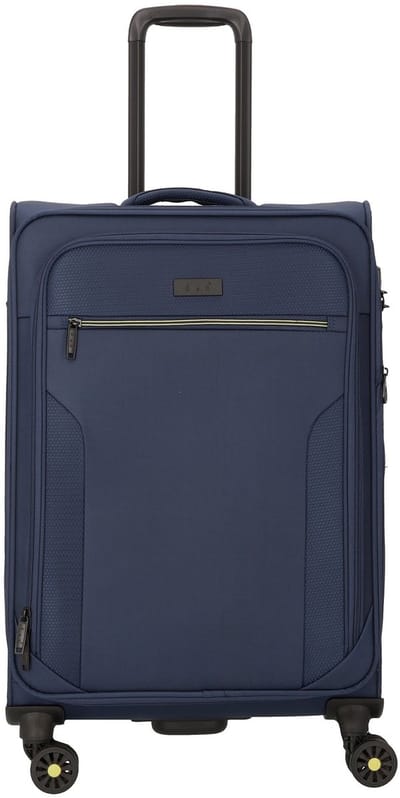 d & n Travel Line 9704 4 wielen Trolley M 68 cm met uitbreidingsplooi - Zachte bagage - TSA slot - dark blue