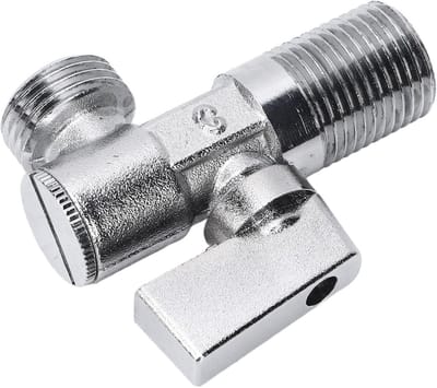 Messing Bolkraan - Hoekstopkraan Waterafsluiter - Waterafsluiting Toilet - Massief Metalen Handgreep - G1/2in - Glanzend