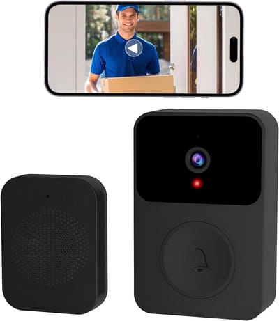 Draadloze Video Deurbel - Camera Bel - Huisbeveiliging - Stemvervormer - 10 x 3 x 14 cm - Zwart