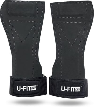 U Fit One Leer Lifting straps - Deadlift straps - Powerlifting - Fitness Straps - Wrist support - Bodybuilding – Crossfit