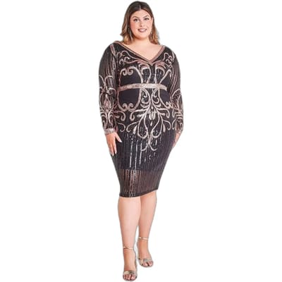 Glittergebreide jurk dames Goddiva