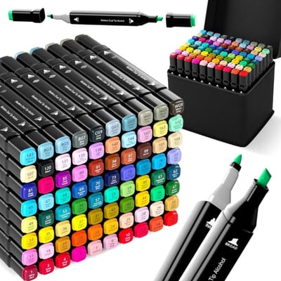 Alcohol Markers 80 Stuks – Dual Tip Twinmarkers – Professionele Kleurstiften – Sneldrogend & Streeploos – Inclusief Opbergtas – Voor Tekenen, Manga & Kleuren