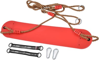 Schommelstoel Zitje - Buitenschommel Set - Buiten Spelen - Verstelbaar Touw - 67x15x5 cm - Groen