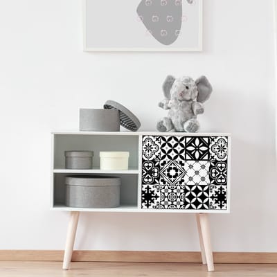Meubeldecoratiestickers - Zelfklevende stickers voor keuken en woonkamer - 24 LEONIDA meubeltegelstickers - 24 stickers 15x15cm