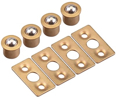 Dailygoods- Deurvanger 8mm Dia - Messing Rollerbal - 4 Stuks - Positioneringsbal - Kastdeur Grendel - Eenvoudige Installatie - Kastdeurgrendel