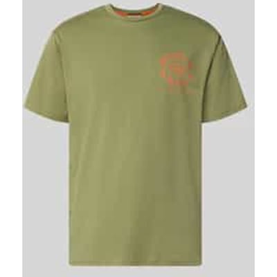 T-shirt met labelprint en ronde hals