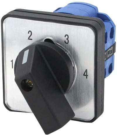 Store_9 - Universele nokkenselecter - Schakelaar 220V - 4 posities - 20A - Hoge temperatuur bestendigheid - Geschikt voor montageplaten - Kunststof...