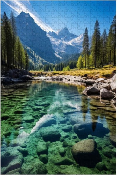 Houten Legpuzzel - Landschap Puzzel - Ontspanning Thuis - 1000 Stukjes - 50x75 cm - Natuurlijk