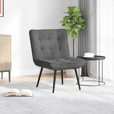 vidaXL - Relaxstoel - 64x74x84 - cm - fluweel - donkergrijs