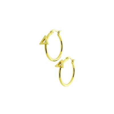 Aramat Jewels | Oorringen | Oorringen – Staal Driehoek Goudkleurig (24mm) | | | |2mm | Staal | Volwassenen | Verkleurd niet