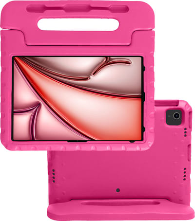 Hoes - Geschikt voor Apple iPad Air (2024/2025/2026) - 13 inch - Kinderhoes Shockproof Bumper - Kidsproof Case - Tablet Hoesje - Kinder Hoes Cover - Roze