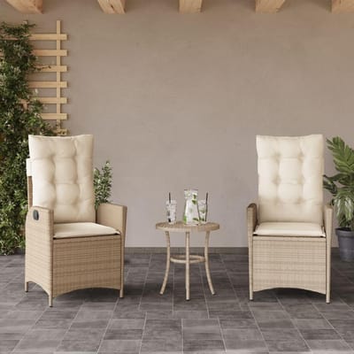 Verstelbare Tuinstoelen - Buitenstoelen Kussens - Ontspannen in de tuin - Verstelbare rugleuning - 2 stuks - Beige