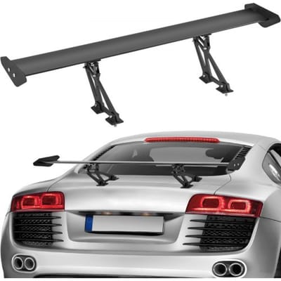 VEVOR GT Wing Autospoiler, 43,3 inch universele spoiler met enkel dek, verstelbare lichtgewicht aluminium, auto achterspoiler, racespoiler BGW/JDM Drift Zwart
