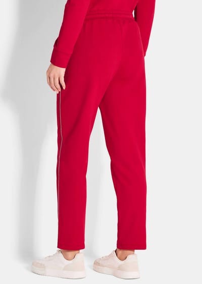 Vrijetijdsbroek met glitterband - rood - Gr. 19 van Goldner Fashion